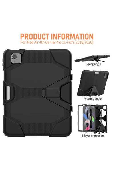 iPad Pro 11 (2020) Kılıf Griffin Tablet Kapak - Siyah-(5796) - Resim 4