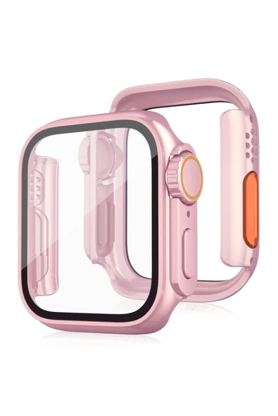 Apple Watch 40mm Watch 49mm Kasa Dönüştürücü ve Ekran Koruyucu - Rose Gold-(5796) ürün görseli 1