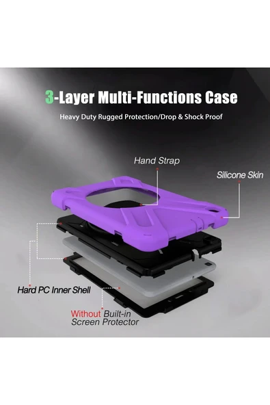 Samsung Galaxy T290 Tab A 8 Kılıf Amazing Tablet Kapak - Mor-(5796) - Resim 4