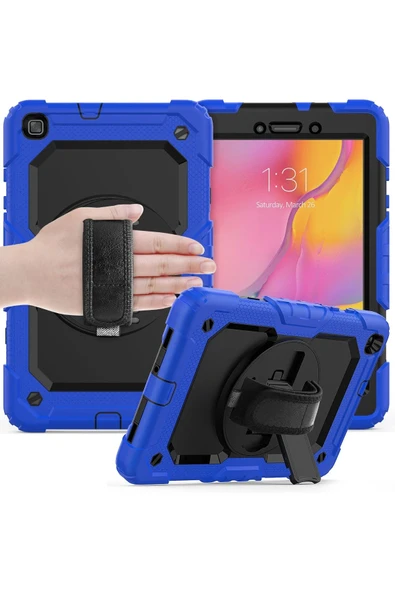 Samsung Galaxy T290 Tab A 8 Kılıf Pars Tablet Kapak - Mavi-(5796) - Resim 5