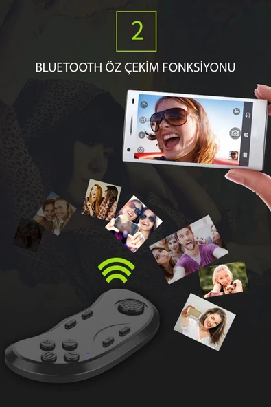 Shinecon SC-B01 Sanal Gerçeklik Gözlüğü Kumandası - Siyah-(5796) - Resim 2