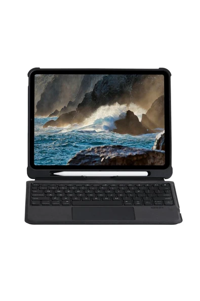 T5206D iPad 10.2 (7.nesil) Kılıf İnter Ledli Klavyeli Tablet Kılıfı - Siyah-(5796) - Resim 2