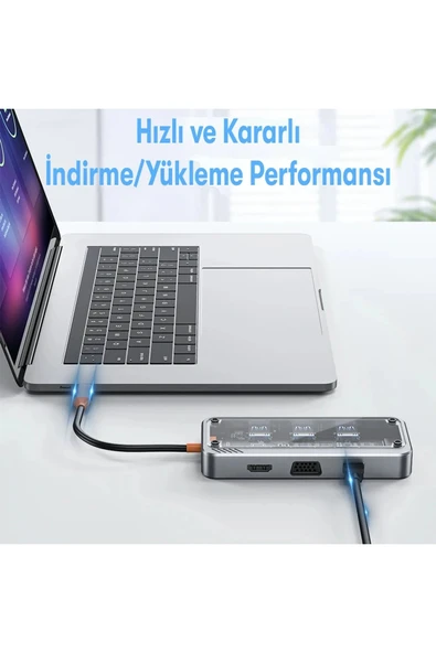 Dönüştürücü 10in1 Hub SW10V - Gri-(5796) - Resim 3