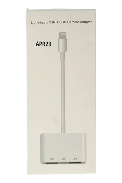 APR23 Iphone Otg 3in1 - Beyaz-(5796) - Resim 3