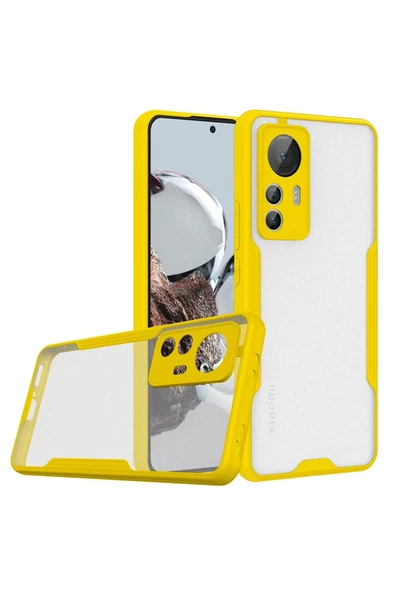 Xiaomi Mi 12T Kılıf Platin Silikon - Sarı-(5796) ürün görseli 1