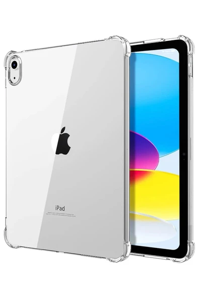 iPad 2022 10.9 (10.nesil) Kılıf Anti Şeffaf Tablet Silikon - Şeffaf-(5796) ürün görseli 1