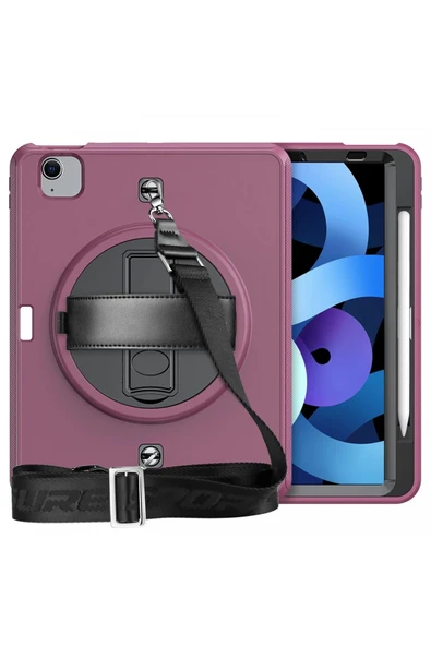 iPad Pro 11 (2020) Kılıf Strap-C Otterbox Tablet Kapak - Mürdüm-(5796) - Resim 2