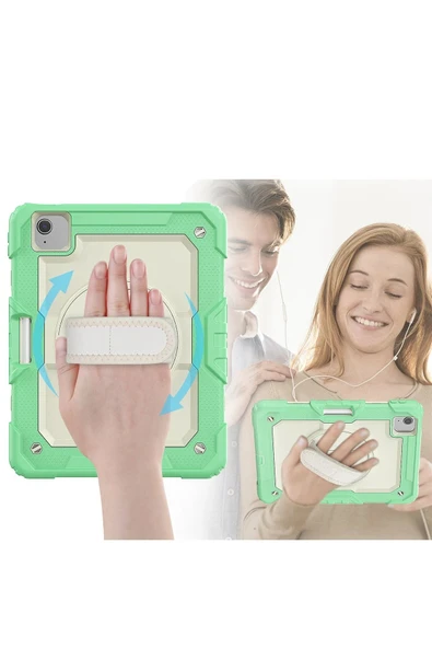 iPad Pro 11 (2020) Kılıf Strap New Tablet Kapak - Yeşil-(5796) - Resim 2