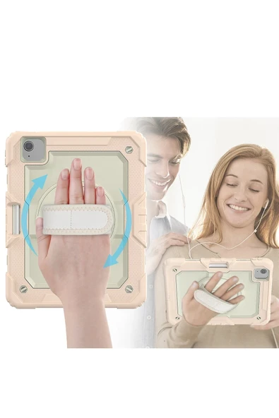iPad Pro 11 (2020) Kılıf Strap New Tablet Kapak - Pembe-(5796) - Resim 2