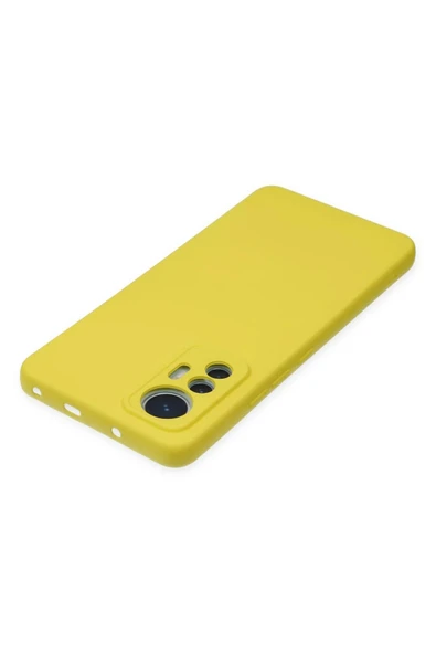 Xiaomi Mi 12 Lite Kılıf Nano içi Kadife Silikon - Sarı-(5796) - Resim 4