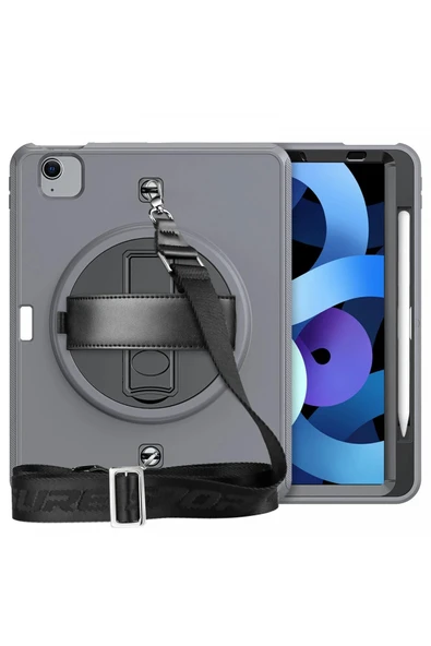 iPad Pro 11 (2020) Kılıf Strap-C Otterbox Tablet Kapak - Gri-(5796) - Resim 2