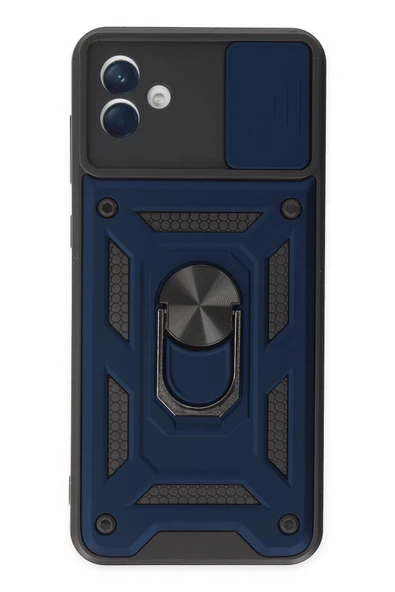 Samsung Galaxy A04 Kılıf Pars Lens Yüzüklü Silikon - Lacivert-(5796) ürün görseli 1