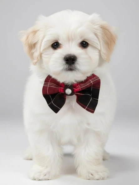 Aristokrat Ekose Silver Köpek Papyonu Tasma Yılbaşı - Resim 3