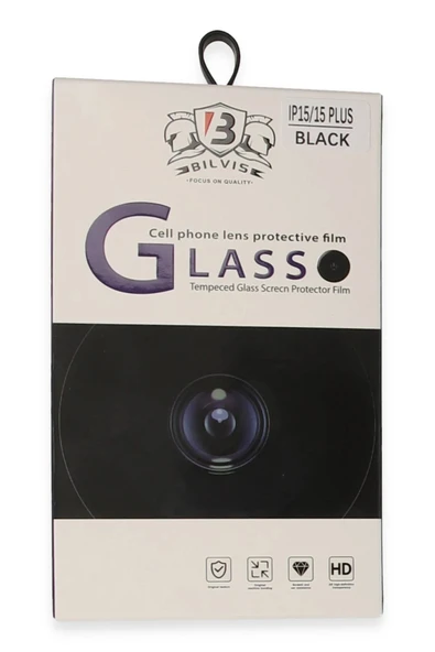 iPhone 15 Bilvis Titan Kamera Lens - Siyah-(5796) - Resim 3