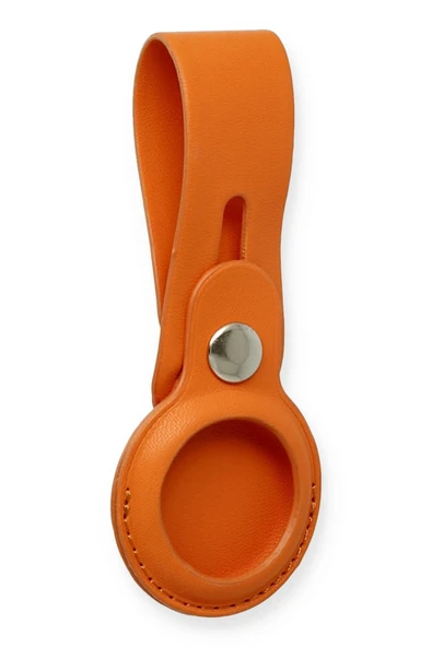 Airtag Askılı Deri Kılıf - Turuncu-(5796) ürün görseli 1