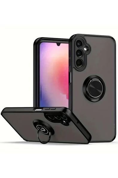 Samsung Galaxy A16 5G Kılıf Montreal Yüzüklü Silikon Kapak - Siyah-(5796) ürün görseli 1