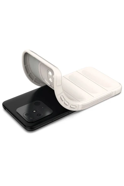 Xiaomi Redmi 10C Kılıf Optimum Silikon - Krem-(5796) - Resim 4