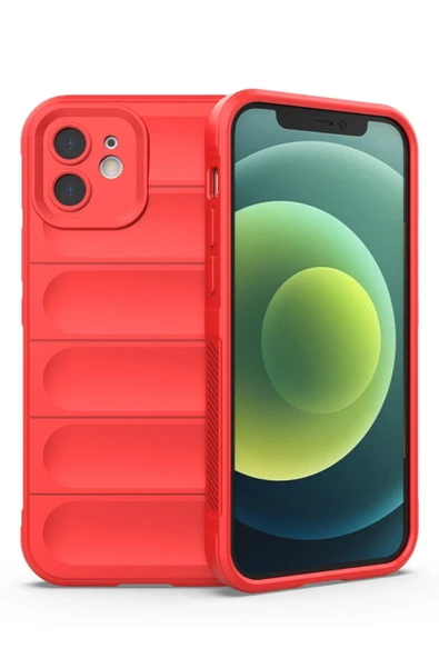iPhone 12 Kılıf Optimum Silikon - Kırmızı-(5796) ürün görseli 1