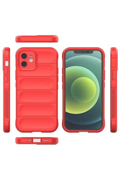 iPhone 12 Kılıf Optimum Silikon - Kırmızı-(5796) - Resim 3