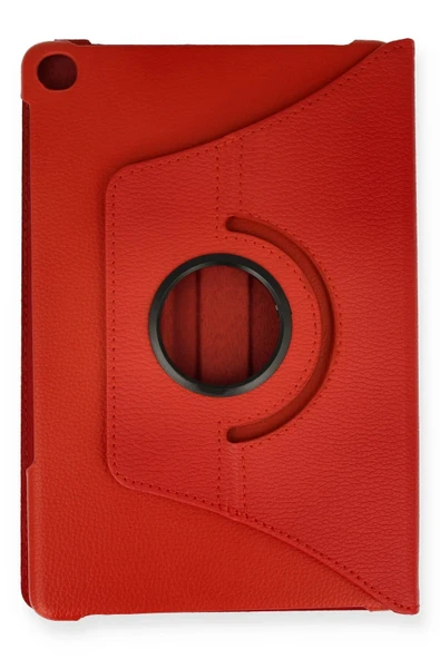 Huawei MatePad T10S 10.1 Kılıf 360 Tablet Deri Kılıf - Kırmızı-(5796) - Resim 2