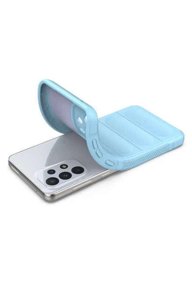 Samsung Galaxy A33 5G Kılıf Optimum Silikon - Sky Blue-(5796) - Resim 4