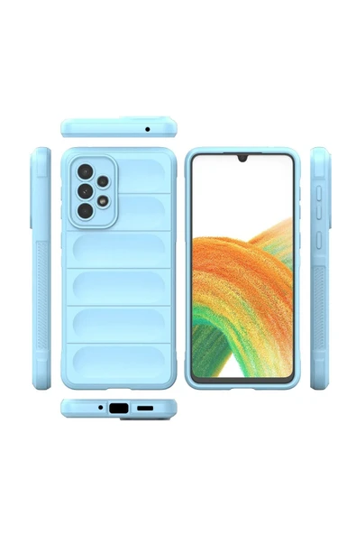 Samsung Galaxy A33 5G Kılıf Optimum Silikon - Sky Blue-(5796) - Resim 3