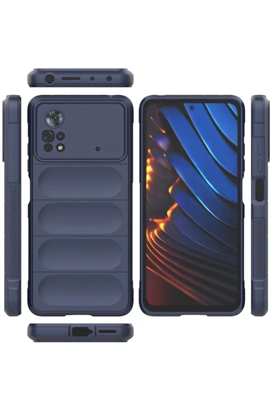 Xiaomi Poco X4 Pro 5G Kılıf Optimum Silikon - Lacivert-(5796) - Resim 3