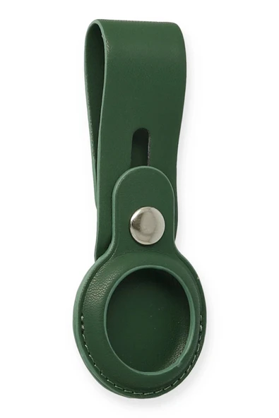 Airtag Askılı Deri Kılıf - Koyu Yeşil-(5796) ürün görseli 1