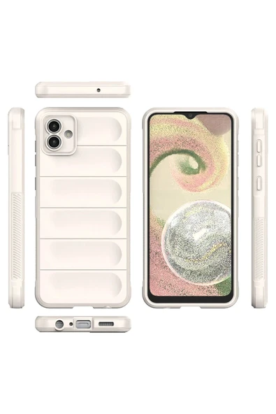 Samsung Galaxy A04 Kılıf Optimum Silikon - Krem-(5796) - Resim 3