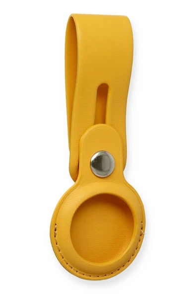 Airtag Askılı Deri Kılıf - Sarı-(5796) ürün görseli 1