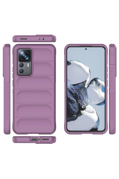 Xiaomi Mi 12T Pro Kılıf Optimum Silikon - Mor-(5796) - Resim 3