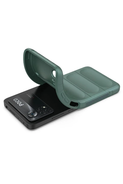 Xiaomi Poco X4 Pro 5G Kılıf Optimum Silikon - Koyu Yeşil-(5796) - Resim 4