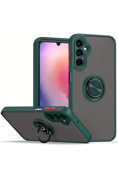 Samsung Galaxy S25 Plus Kılıf Montreal Yüzüklü Silikon Kapak - Yeşil-(5796) ürün görseli 1