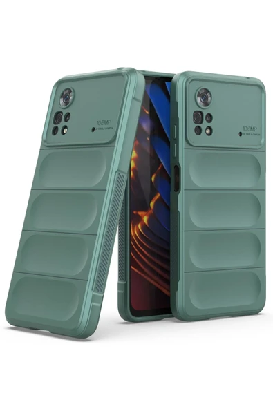 Xiaomi Poco X4 Pro 5G Kılıf Optimum Silikon - Koyu Yeşil-(5796) - Resim 2
