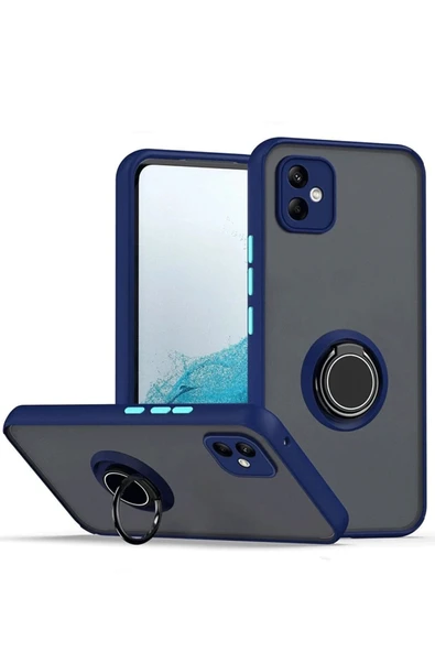 Samsung Galaxy A06 Kılıf Montreal Yüzüklü Silikon Kapak - Lacivert-(5796) ürün görseli 1