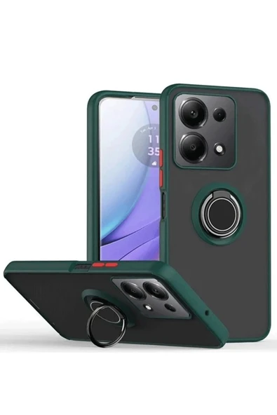 Xiaomi Redmi Note 13 Pro 5G Kılıf Montreal Yüzüklü Silikon Kapak - Yeşil-(5796) ürün görseli 1