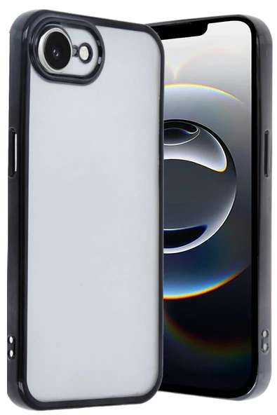 iPhone 16E Kılıf Lensli Silikon - Siyah-(5796) ürün görseli 1