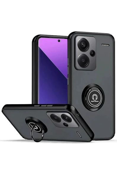 Xiaomi Redmi Note 13 Pro Plus Kılıf Montreal Yüzüklü Silikon Kapak - Siyah-(5796) ürün görseli 1