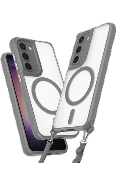 Samsung Galaxy S23 Kılıf Enka Magsafe Silikon Kılıf - Titan Gri-(5796) ürün görseli 1