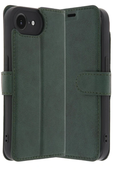 iPhone 16E Kılıf Trend S Plus Kapaklı Kılıf - Yeşil-(5796) - Resim 4