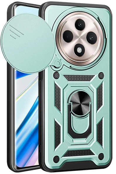 Xiaomi Redmi 14C Kılıf Pars Lens Yüzüklü Silikon - Yeşil-(5796) ürün görseli 1