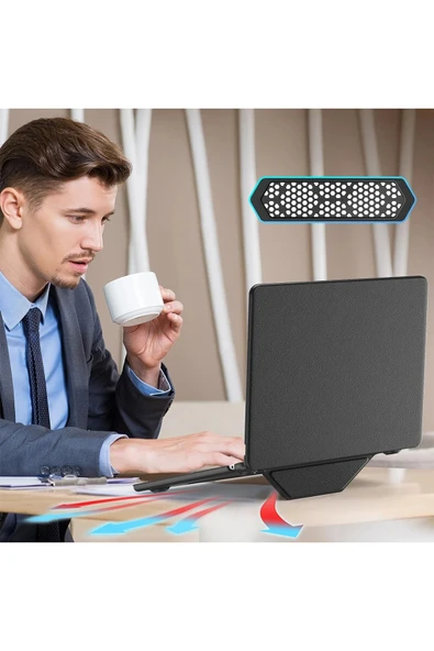 Macbook Air 15 2024 Macbook Deri Kapak - Siyah-(5796) - Resim 4