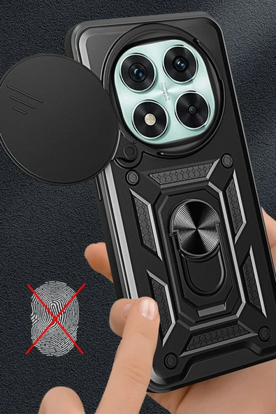 Xiaomi Redmi Note 14 Pro 4G Kılıf Pars Lens Yüzüklü Silikon - Lacivert-(5796) - Resim 2