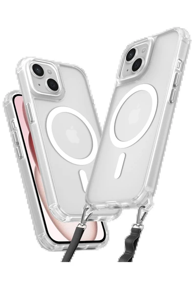 iPhone 15 Kılıf Enka Magsafe Silikon Kılıf - Şeffaf-(5796) ürün görseli 1