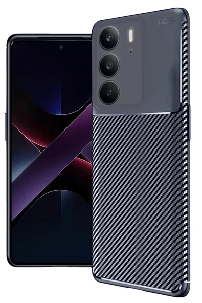 Realme C75 4G Auto Focus Karbon Kapak - Lacivert-(5796) - Resim 2