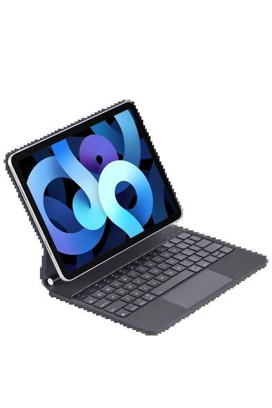 iPad Pro 11 (2024) Kılıf X7P Magic Manyetik Klavyeli Tablet Kılıfı - Siyah-(5796) - Resim 4