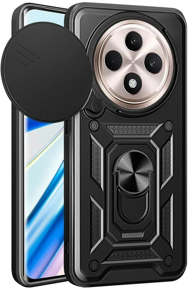 Xiaomi Redmi 14C Kılıf Pars Lens Yüzüklü Silikon - Siyah-(5796) ürün görseli 1