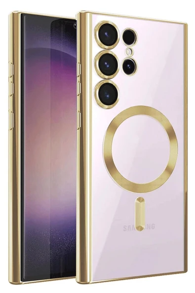 Samsung Galaxy S25 Ultra Kılıf Kross Magneticsafe Kapak - Gold-(5796) ürün görseli 1