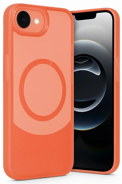 iPhone 16E Kılıf Maya Karbon Kapak - Kırmızı-(5796) - Resim 2