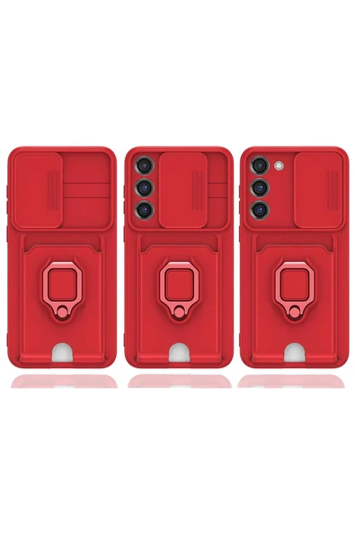 Samsung Galaxy S25 Plus Kılıf Zuma Kartvizitli Yüzüklü Silikon - Pembe-(5796) - Resim 3